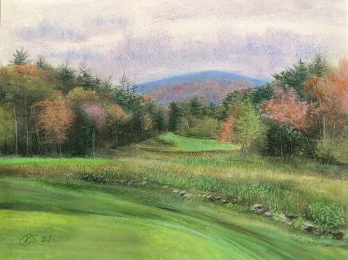 Mountain view in Pastel by Ruth Sterling